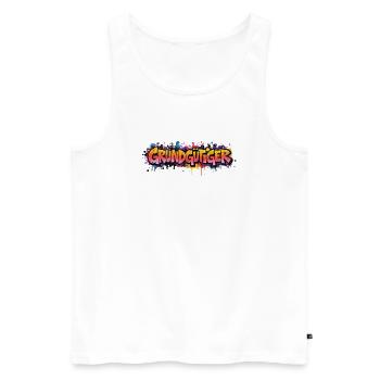 Grundgütger Graffiti Neon-Explosion - Männer Premium Bio Tank Top - Weiß - Vorne - Michal (187cm)