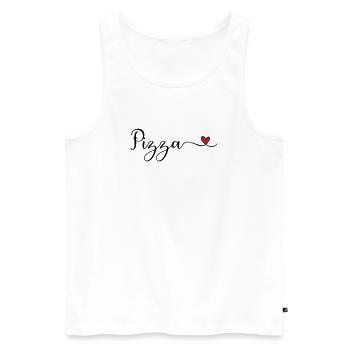 Pizza Heart - Männer Premium Bio Tank Top - Weiß - Vorne - Michal (187cm)