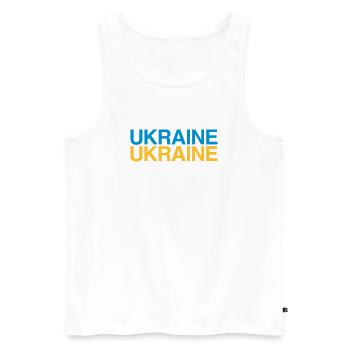UKRAINE Ukrainian flag - Men's Premium Organic Tank Top - white - Front - AI Model Male 178 light (178cm)