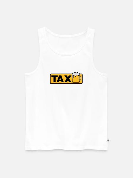 Taxi Bier - Männer Premium Bio Tank Top - Weiß