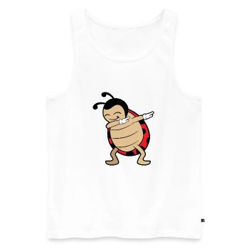 Dabbing Dab coccinelle - Débardeur bio Premium Homme - blanc - Devant - Michal (187cm)