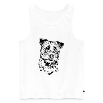 JACK RUSSELL TERRIER Chien canin à poil dur Wilsigns - Débardeur bio Premium Homme - blanc - Devant - Michal (187cm)