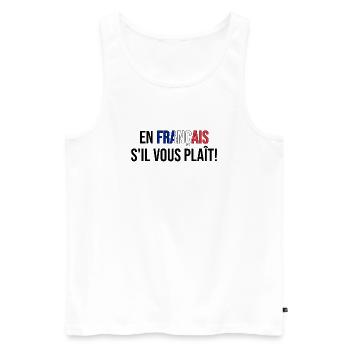 En français s'il vous plaît! (schwarz) - Männer Premium Bio Tank Top - Weiß - Vorne - Michal (187cm)