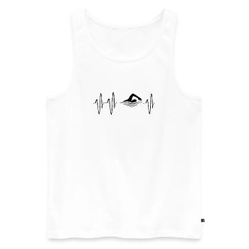 natation battement de cœur nageur pouls ecg eau du lac - Débardeur bio Premium Homme - blanc - Devant - Michal (187cm)