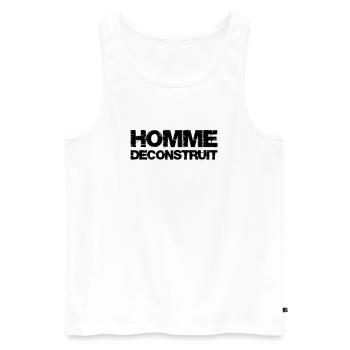 Homme déconstruit - Débardeur bio Premium Homme - blanc - Devant - Michal (187cm)