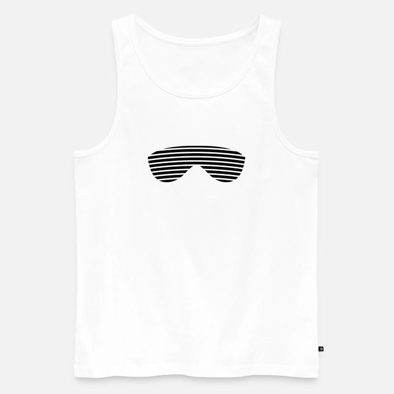 Brille schwarz gestreift - Männer Premium Bio Tank Top - Weiß