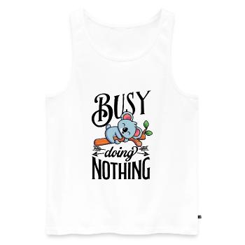 Koala busy doing nothing - Männer Premium Bio Tank Top - Weiß - Vorne - AI Model Male 178 light (178cm)