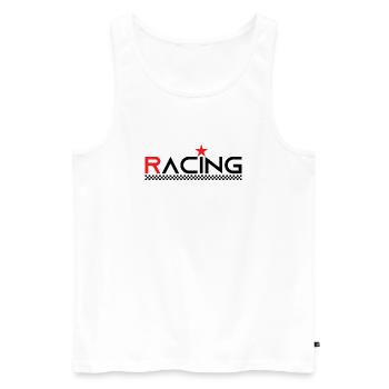Racing Star - Race Driver - Car Auto Bike - Men's Premium Organic Tank Top - white - Front - AI Model Male 178 light (178cm)