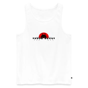 Tractor sunset - Men's Premium Organic Tank Top - white - Front - AI Model Male 178 light (178cm)