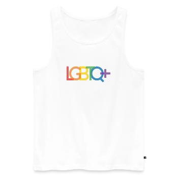 Pride Month - LGBTQ+ - Men's Premium Organic Tank Top - white - Front - AI Model Male 178 light (178cm)