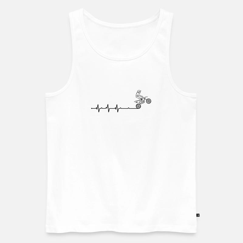 BMX Daredevil Silhouette - Männer Premium Bio Tank Top - Weiß