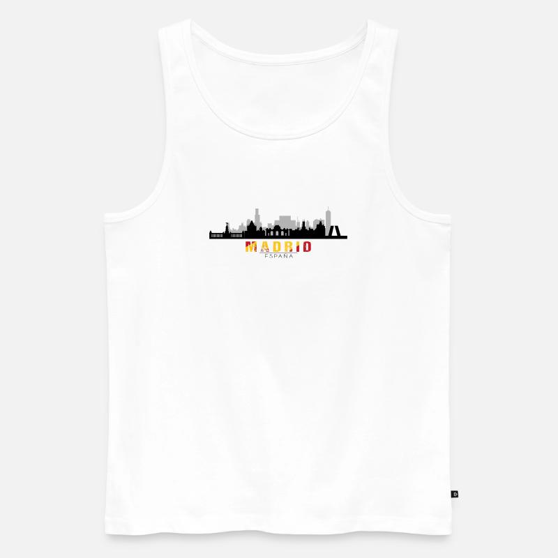Madrid España Spanien Silhouette - Männer Premium Bio Tank Top - Weiß