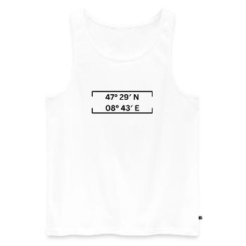 Koordinaten Winterthur Minimalistisch - Männer Premium Bio Tank Top - Weiß - Vorne - AI Model Male 178 light (178cm)