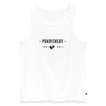 PONDICHERRY Stylized geographical coordinates - Men's Premium Organic Tank Top - white - Front - AI Model Male 178 light (178cm)
