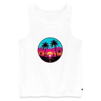 Miami Sunset Road - Männer Premium Bio Tank Top - Weiß - Vorne - AI Model Male 178 light (178cm)