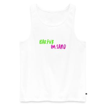 Barfuß im Sand - Männer Premium Bio Tank Top - Weiß - Vorne - AI Model Male 178 light (178cm)