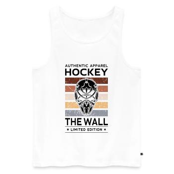 Hockey the Wall - Männer Premium Bio Tank Top - Weiß - Vorne - AI Model Male 178 light (178cm)