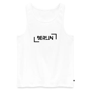 Berlin - Débardeur bio Premium Homme - blanc - Devant - AI Model Male 178 light (178cm)