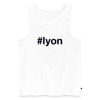 LYON Hashtag - Débardeur bio Premium Homme - blanc - Devant - AI Model Male 178 light (178cm)