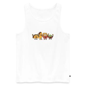 Taco Burrito Verspielte Cartoon Snack Figuren - Männer Premium Bio Tank Top - Weiß - Vorne - AI Model Male 178 light (178cm)