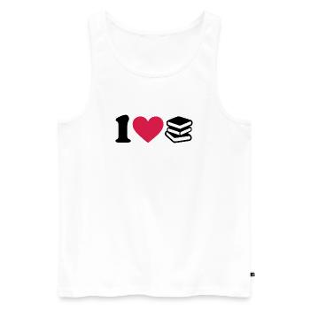Minimalist I Love Books - Men's Premium Organic Tank Top - white - Front - Michal (187cm)