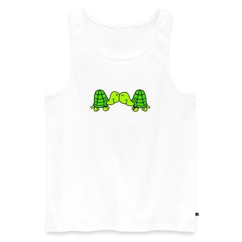 2 friends turtle love couple kissing cuddling - Men's Premium Organic Tank Top - white - Front - Michal (187cm)
