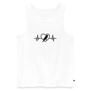 Cœur de perroquet - Débardeur bio Premium Homme - blanc - Devant - Michal (187cm)