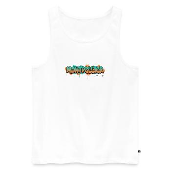 Graffiti-Stil Montpelllier Stadtname Design - Männer Premium Bio Tank Top - Weiß - Vorne - AI Model Male 178 light (178cm)