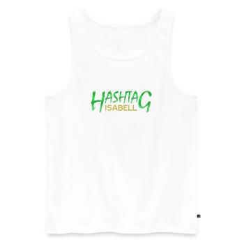 First name Isabell - Men's Premium Organic Tank Top - white - Front - AI Model Male 178 light (178cm)