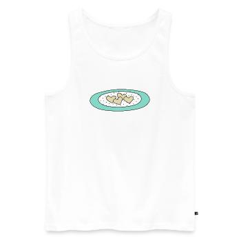 Heart Cookies on a Polka Dot Plate - Men's Premium Organic Tank Top - white - Front - Michal (187cm)