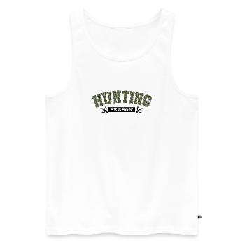 HuntingSeason Camouflage Text - Men's Premium Organic Tank Top - white - Front - AI Model Male 178 light (178cm)
