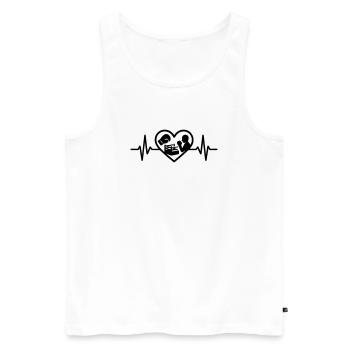 Boxen Herz Handschuh Ring Silhouette - Männer Premium Bio Tank Top - Weiß - Vorne - AI Model Male 178 light (178cm)
