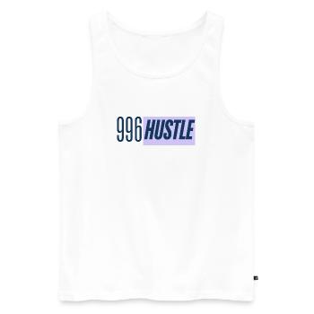 996 Hustle - Work all day - Men's Premium Organic Tank Top - white - Front - AI Model Male 178 light (178cm)
