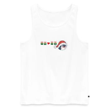 Pingouin avec chapeau de Père Noël - Débardeur bio Premium Homme - blanc - Devant - Michal (187cm)