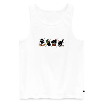 Kawaii Cats Christmas Parade, Kittens  - Men's Premium Organic Tank Top - white - Front - Michal (187cm)