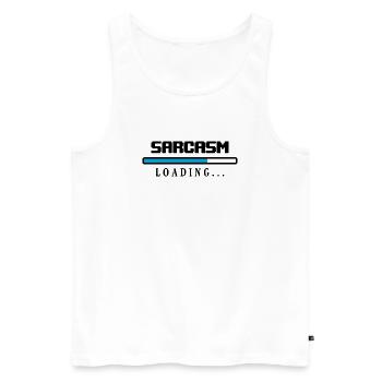 Sarcasm Loading Ladebalken Spruch - Männer Premium Bio Tank Top - Weiß - Vorne - AI Model Male 178 light (178cm)