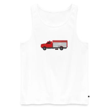 Camion de pompiers - Débardeur bio Premium Homme - blanc - Devant - AI Model Male 178 light (178cm)