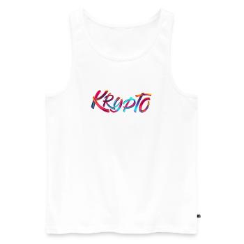 Krypto / Crypto - Männer Premium Bio Tank Top - Weiß - Vorne - AI Model Male 178 light (178cm)