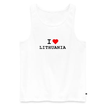 Ich liebe Litauen - I love Lithuania - Männer Premium Bio Tank Top - Weiß - Vorne - AI Model Male 178 light (178cm)