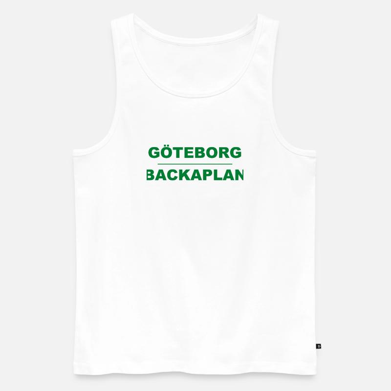 Göteborg Backaplan – Design vert-noir - Débardeur bio Premium Homme - blanc