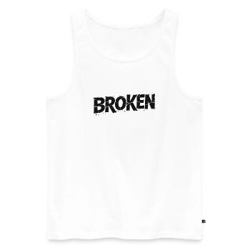 Broken Typo Graffiti - Men's Premium Organic Tank Top - white - Front - Michal (187cm)