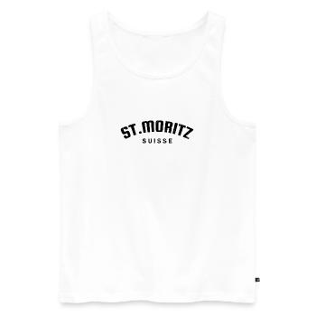 St. Moritz - Suisse - Schweiz - Swiss - Männer Premium Bio Tank Top - Weiß - Vorne - AI Model Male 178 light (178cm)