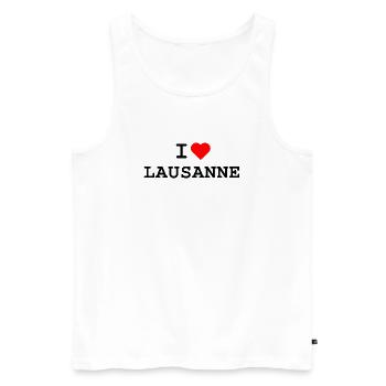 I love Lausanne - Ich liebe Lausanne - Männer Premium Bio Tank Top - Weiß - Vorne - Michal (187cm)