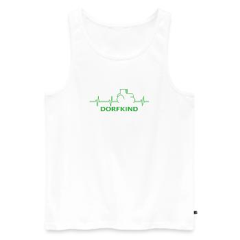 Ferme Heartbeat du Village du Village du Tracteur - Débardeur bio Premium Homme - blanc - Devant - Michal (187cm)