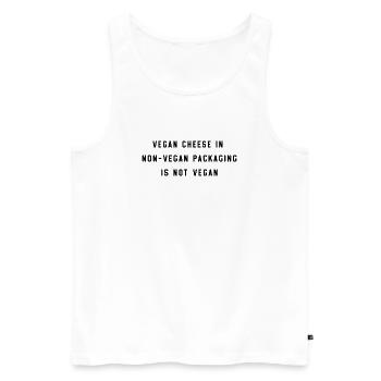 VEGAN CHEESE - Männer Premium Bio Tank Top - Weiß - Vorne - Michal (187cm)