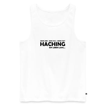 Meine Liebe - Mein Stolz - Meine Stadt - Haching - Männer Premium Bio Tank Top - Weiß - Vorne - Michal (187cm)