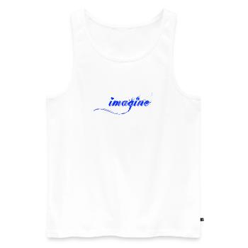 Imagine there is Peace and Love, Schrift - Männer Premium Bio Tank Top - Weiß - Vorne - AI Model Male 178 light (178cm)