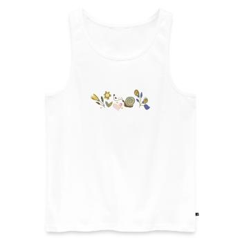 Fleurs avec escargot - Débardeur bio Premium Homme - blanc - Devant - AI Model Male 178 light (178cm)