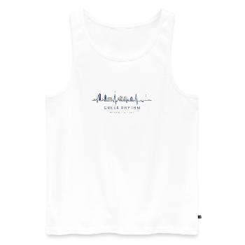 Greek Skyline Heartbeat - Men's Premium Organic Tank Top - white - Front - AI Model Male 178 light (178cm)