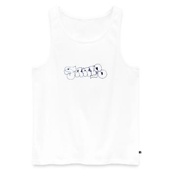 Sweat à capuche à graffiti de Paris - Débardeur bio Premium Homme - blanc - Devant - AI Model Male 178 light (178cm)